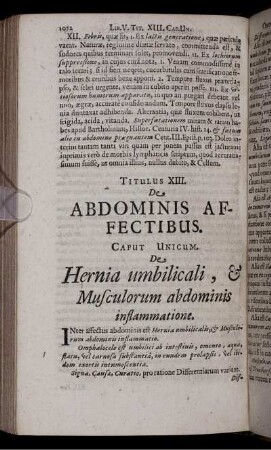 Titulus XIII. De Abdominis Affectibus