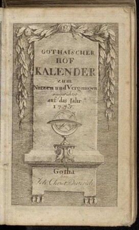 1775: Gothaischer Hofkalender zum Nutzen und Vergnügen