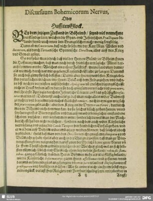 Discursuum Bohemicorum Nervus, Oder HussitenGlock