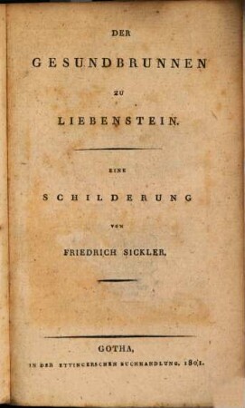 Der Gesundbrunnen zu Liebenstein : [Gedicht]