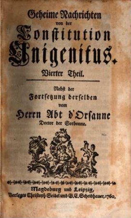 Geheime Nachrichten von der Constitution Unigenitus, 4