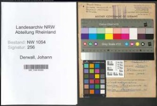Entnazifizierung Johann Derwall , geb. 27.01.1890 (Bahnsekretaer)