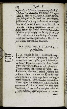 De Personis Dantibus feudum.