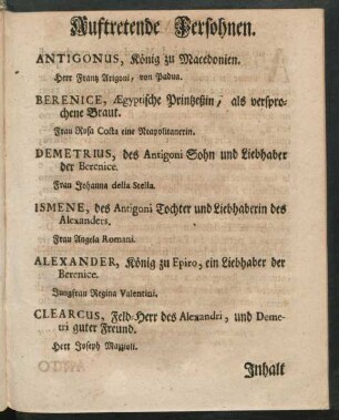 Auftretende Persohnen