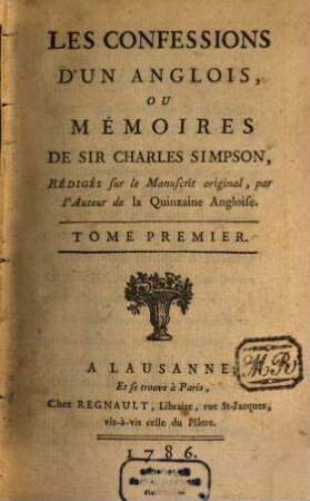 Les Confessions d'un Anglois : ou mémoires de Sir Charles Simpson