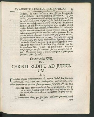 Ex Articulo XVII. De Christi Reditu Ad Judicium.