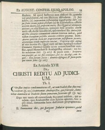 Ex Articulo XVII. De Christi Reditu Ad Judicium.