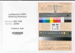 Entnazifizierung Karl Friedrich , geb. 19.05.1902 (Bankangestellter)