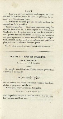 Note sur la théorie des logarithmes.