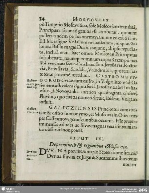 Caput IV. De provinciis & regionibus Moscoviae