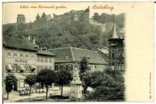 Heidelberg. Schloss, vom Kornmarkt gesehen