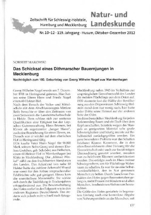 Nr. 10-12. 119. Jahrgang. Husum, Oktober-Dezember 2012.