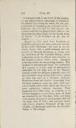 [Essay on the geography, mineralogy and botany of the western portion of the territory ... ] (unvollständig)