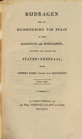 Bijdragen tot de huishouding van staat in het Koninkrijk der Nederlanden, 6. 1823