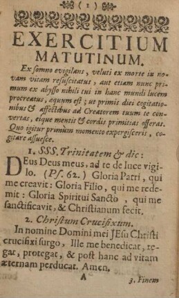 Exercitium matutinum.