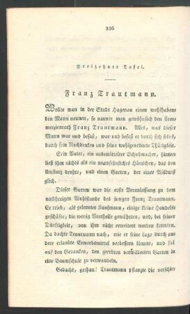 Dreizehnte Tafel. Franz Trautmann. [...]