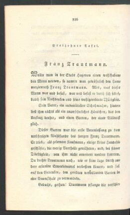 Dreizehnte Tafel. Franz Trautmann. [...]