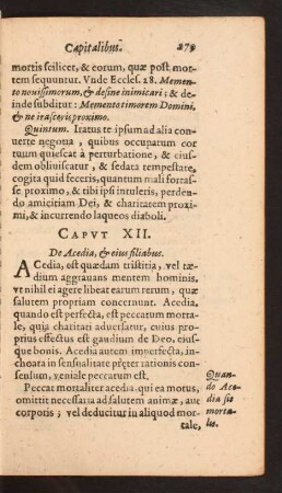 Capvt XII. De Acedia, [et] eius filiabus.
