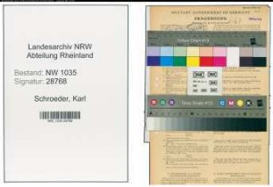 Entnazifizierung Karl Schroeder , geb. 09.08.1905 (Kaufmaennischer Angestellter)