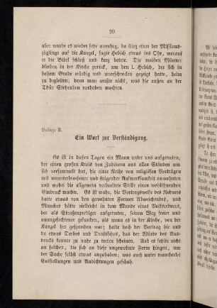 Beilage B. Ein Wort zur Verständigung