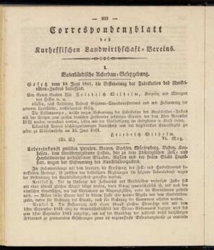 Correspondenzblatt des Kurhessischen Landwirthschafts-Vereins