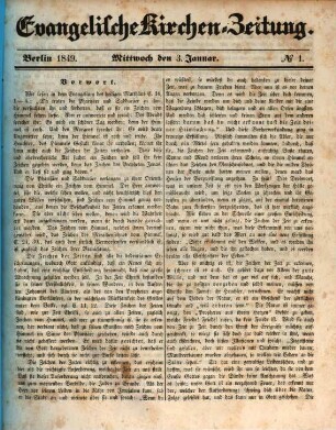 Evangelische Kirchen-Zeitung : Organ der Evangelisch-Lutherischen innerhalb der Preußischen Landeskirche, (Bekenntnistreue Gruppe). 44. 1849