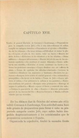 Capítulo XVII. Vuelve el general Hurtado de Corcuera á Zamboanga. - ...
