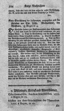 Neue Einrichtung der Luftpumpe.