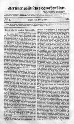 No 1, 1. Januar 1835