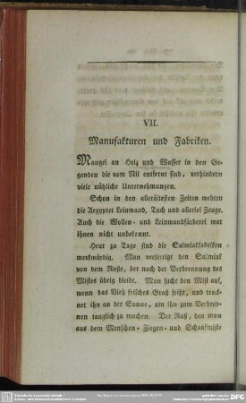 VII. Manufakturen und Fabriken