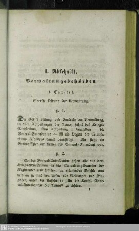 I. Abschnitt. Verwaltungsbehörden