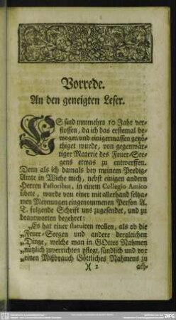 Vorrede an den geneigten Leser
