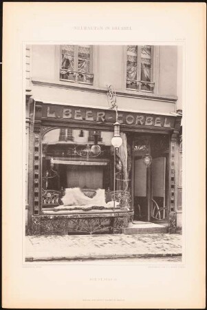Magazin L. Beer-Corbel, Rue St. Jean, Brüssel: Ansicht (aus: Moderne Städtebilder Abt. 1. Neubauten in Brüssel, 1900)
