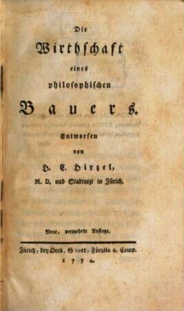 Die Wirthschaft eines philosophischen Bauers