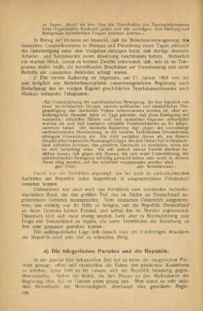d) Die bürgerlichen Parteien und die Republik