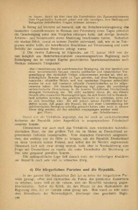 d) Die bürgerlichen Parteien und die Republik