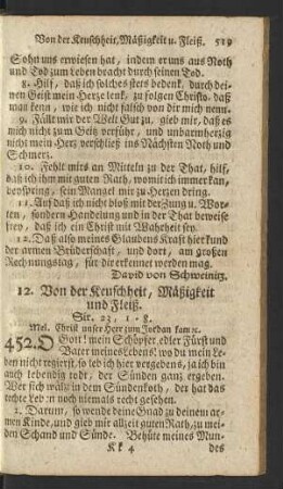 12. Von der Keuschheit, Mäßigkeit und Fleiß