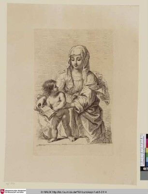 [Virgin and Child holding a Book; Maria und das Christuskind mit einem Buch]