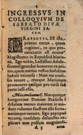 Sabbatvm Divae Virgini Sacrvm : A Parthenia Minorvm Sodalitate Virginis Ab Angelo Salvtatae Sub Avspicivm Novi Anni Millesimi Sexcentesimi Quadragesimi Octavi Propositum