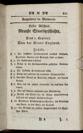 Erster Abschnitt. Neueste Staatsgeschichte.