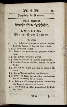 Erster Abschnitt. Neueste Staatsgeschichte.