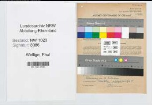 Entnazifizierung Paul Wellige , geb. 18.10.1899 (Malermeister)