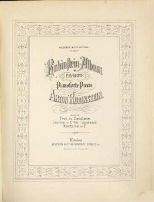 Album : favorite pianoforte pieces, Vol. 4. Trot de Cavalerie. Caprice in E flat. Souvenir. Nocturne in F