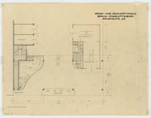 Wohn- und Geschäftshaus Meinekestraße 24, Berlin-Charlottenburg: Grundriss Erdgeschoss 1:100