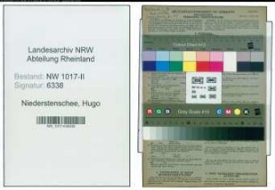 Entnazifizierung Hugo Niederstenschee , geb. 25.01.1895 (Riemendreher)