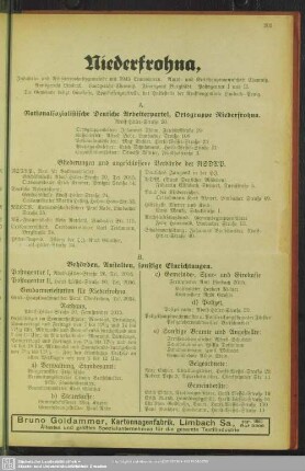A. Nationalsozialistische Deutsche Arbeiterpartei, Ortsgruppe Niederfrohna