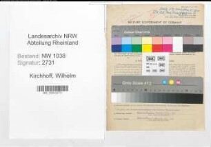 Entnazifizierung Wilhelm Kirchhoff , geb. 02.07.1889 (Fabrikant)