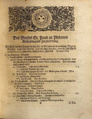 Kurtze Erklärung des Briefs Pauli an Philemon