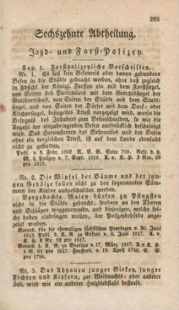 Sechszehnte Abtheilung. Jagd- und Forst-Polizey