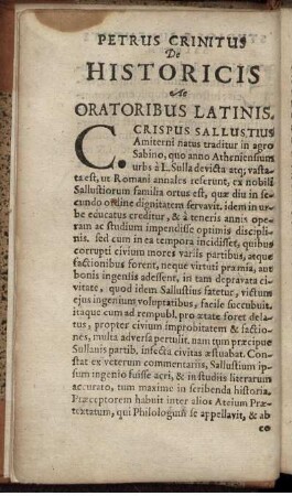 De Historicis Ac Oratoribus Latinis